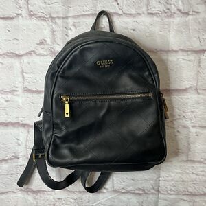 GUESS Women’s Small Black Faux Leather Backpack Designer Fashion Bag